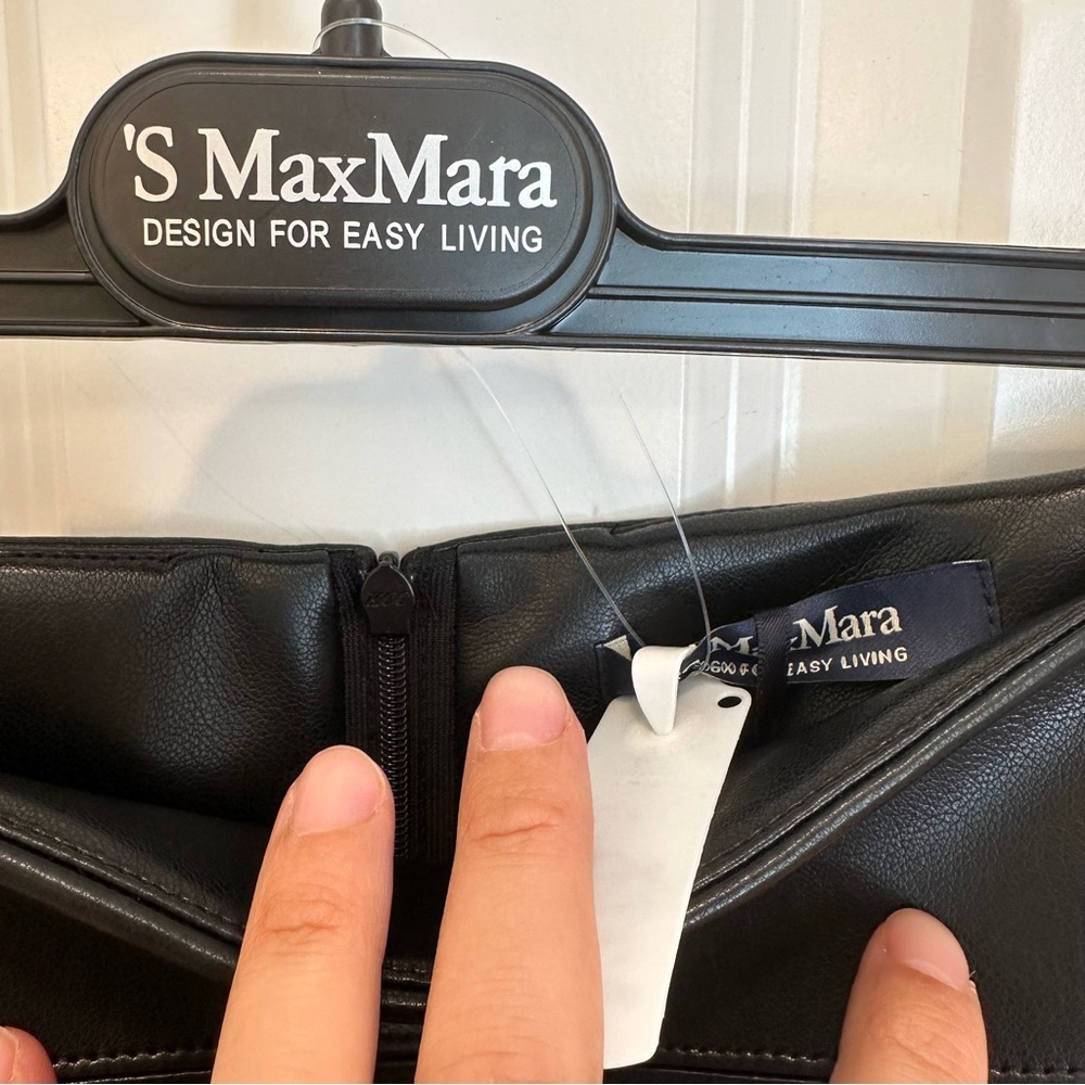 NWT NEW SEASON ‘S MAX MARA ‘RIMINI’ FAUX LEATHER SKIRT BLACK FALL/WINTER/SPRING - Picture 15 of 16
